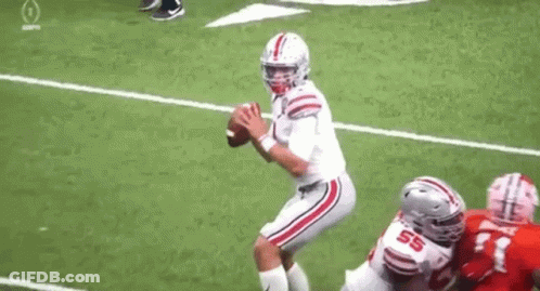 Football Player In White Uniform Running With Ball GIF