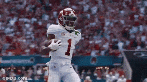Football Player In White Uniform Running With Ball GIF
