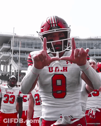 Football Player In White Utah Jersey GIF