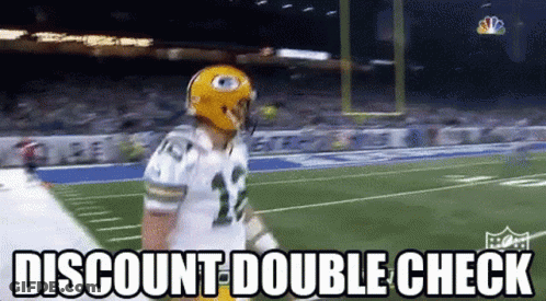 Football Player In Yellow Helmet Discount Double Check GIF