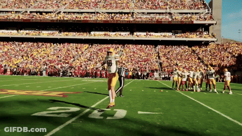 Football Player In Yellow Jersey Number 19 GIF