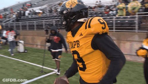 Football Player In Yellow Jersey Number 9 GIF