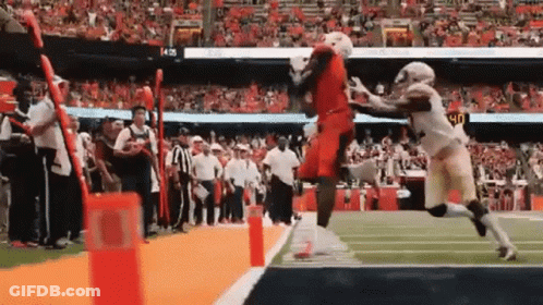 Football Player Jumping Over Fence GIF