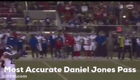 Football Player Jumping Over Hurdle Most Accurate Daniel Jones Pass GIF