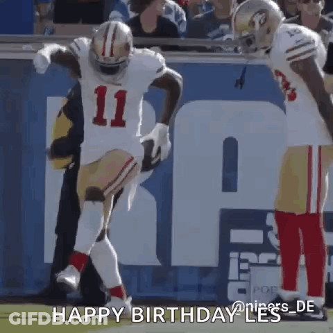 Football Player Jumping With Another Behind GIF