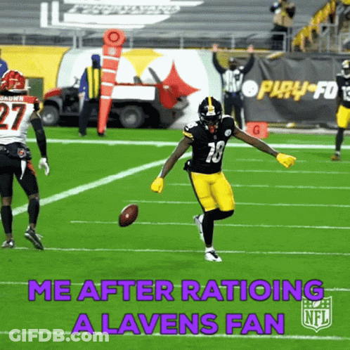 Football Player Kicking Ball Me After Ratioing A Lavens Fan GIF
