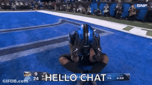 Football Player Kneeling Hello Chat GIF