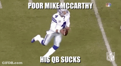 Football Player Kneeling Poor Mike McCarthy His QB Sucks GIF