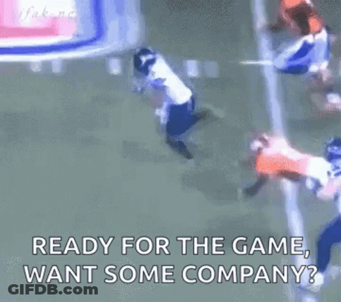 Football Player Kneeling Ready For Game Want Company GIF