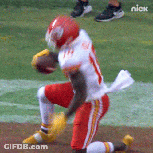 Football Player Kneeling With Nick Logo GIF