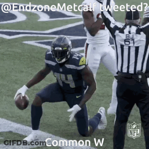 Football Player Kneeling With Referee GIF