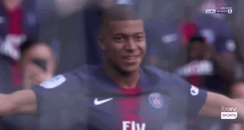 Football Player Kylian Mbappe Hugging His Teammates GIF