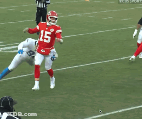 Football Player Laying On Field With CBS Sports Ad GIF