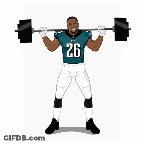 Football Player Lifting Barbell Jersey 26 GIF