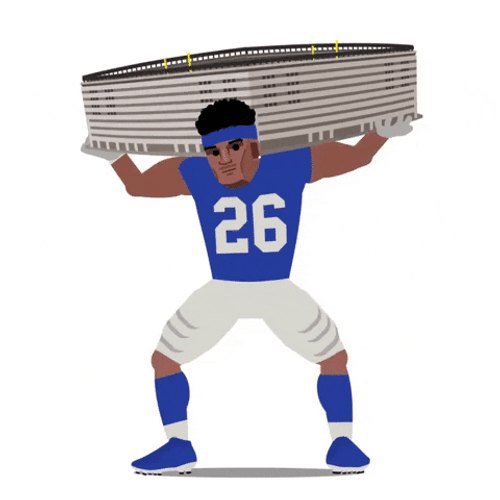 Football Player Lifting Stadium Squats GIF