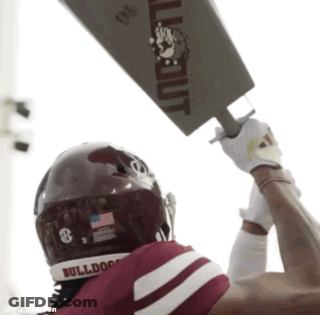 Football Player Maroon Helmet Bulldog GIF