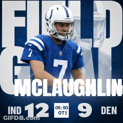 Football Player McLaughlin In Blue Uniform GIF