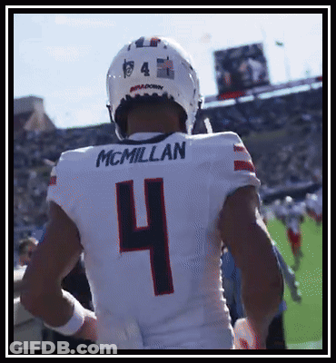 Football Player McMillan White Jersey Number 4 GIF