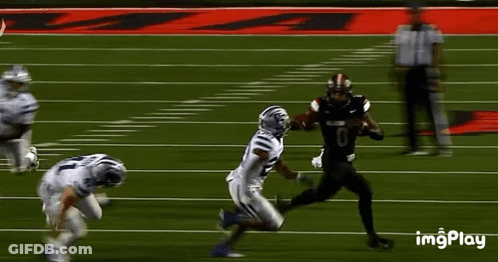 Football Player Number 0 Running With Ball GIF