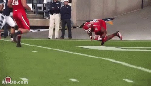 Football Player Number 06 Kneeling On Field GIF