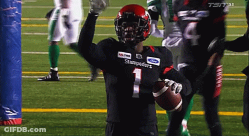 Football Player Number 1 Holding Ball GIF