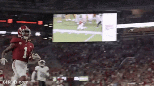 Football Player Number 1 Jersey Running With Ball GIF
