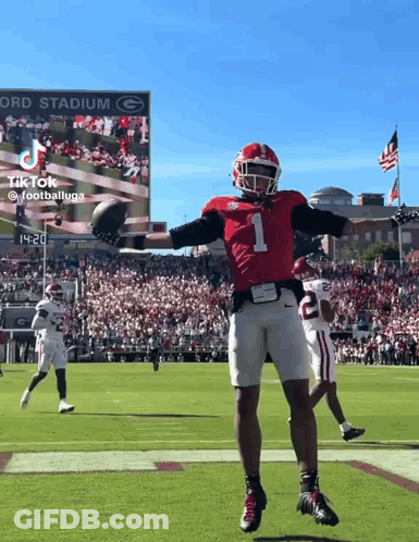 Football Player Number 1 Jumping In Air GIF