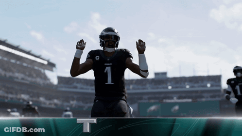 Football Player Number 1 Jumping GIF