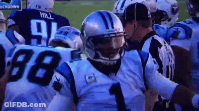Football Player Number 1 Next To Referee GIF