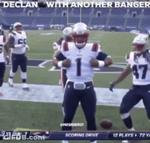 Football Player Number 1 On Field GIF