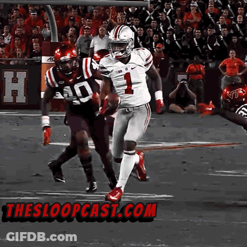 Football Player Number 1 Running On Field GIF