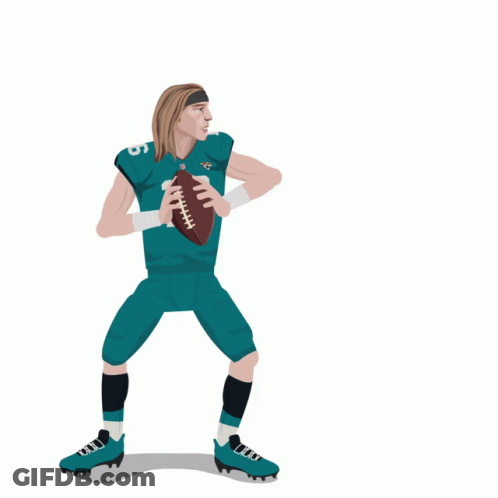 Football Player Number 1 Throwing Ball GIF