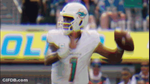 Football Player Number 1 Throwing Ball GIF