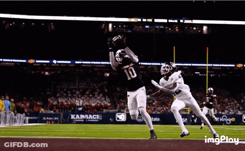 Football Player Number 10 Catching Ball GIF
