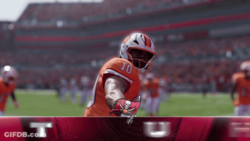 Football Player Number 10 On Field GIF