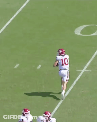 Football Player Number 10 Running GIF