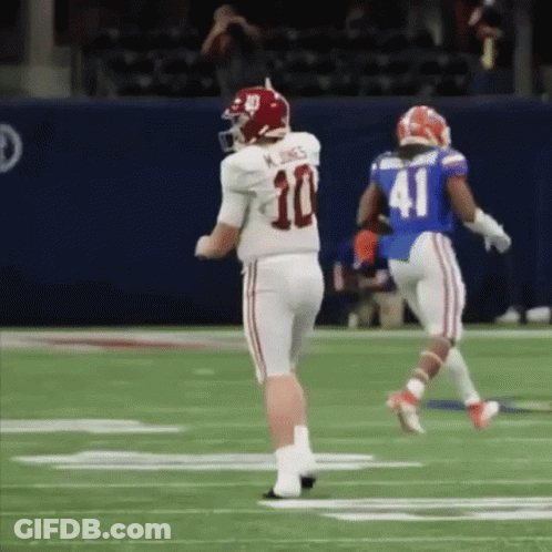 Football Player Number 10 Running On Field GIF