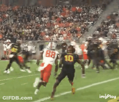 Football Player Number 10 Running On Field GIF