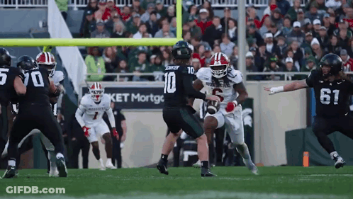 Football Player Number 10 Running With Ball GIF