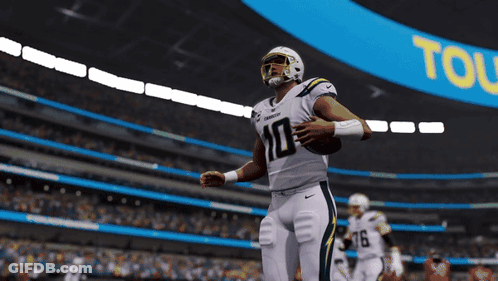 Football Player Number 10 Running With Ball GIF