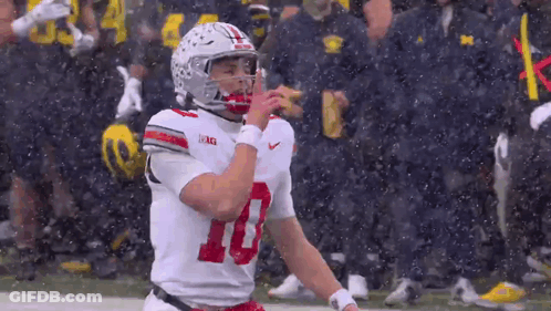 Football Player Number 10 Standing On Field GIF