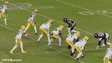 Football Player Number 10 Throws Pass GIF