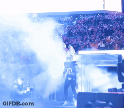 Football Player Number 10 Walking Out Of Tunnel GIF