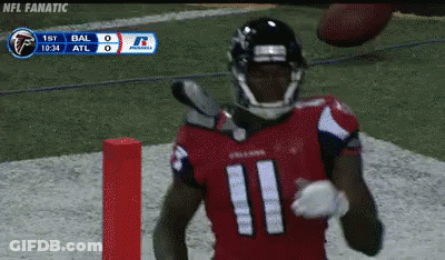 Football Player Number 11 Celebrating Touchdown GIF