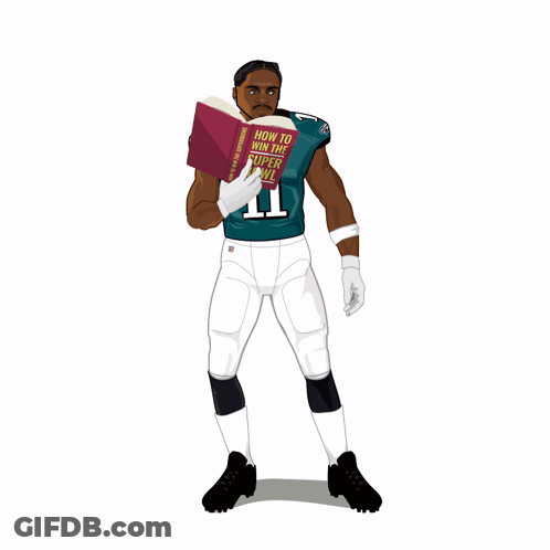Football Player Number 11 Reading Book GIF