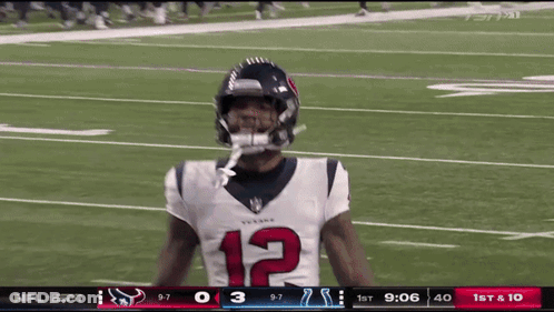 Football Player Number 12 On Field GIF