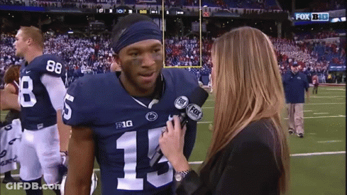 Football Player Number 13 Interviewed By Fox News Reporter GIF