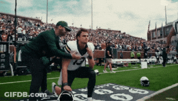 Football Player Number 13 Kneeling GIF