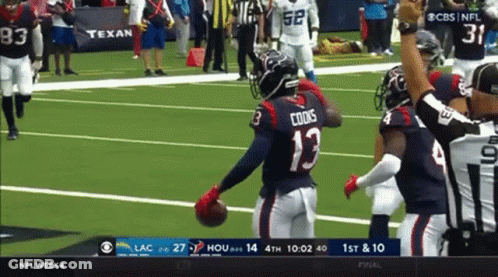 Football Player Number 13 Running GIF