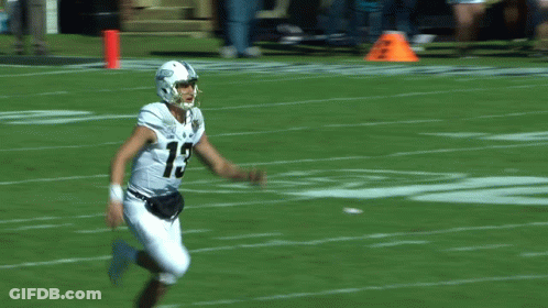 Football Player Number 13 Running On Field GIF